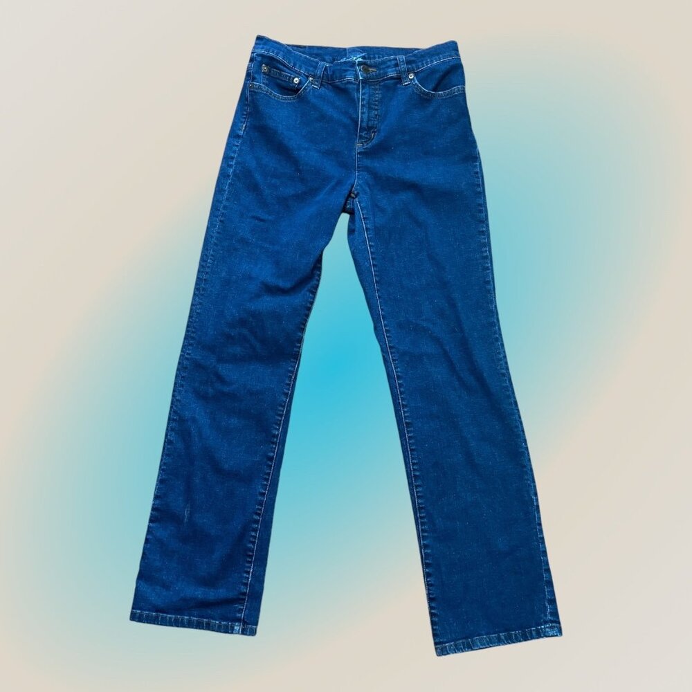 Ralph Lauren Womens Classic Straight Med Wash Denim Jeans 29x29 Stretch 5-Pocket